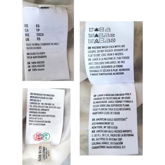 American Eagle Outfitters Womens Mini Dress Size XS Paisley Cold Shoulder - Picture 5 of 8